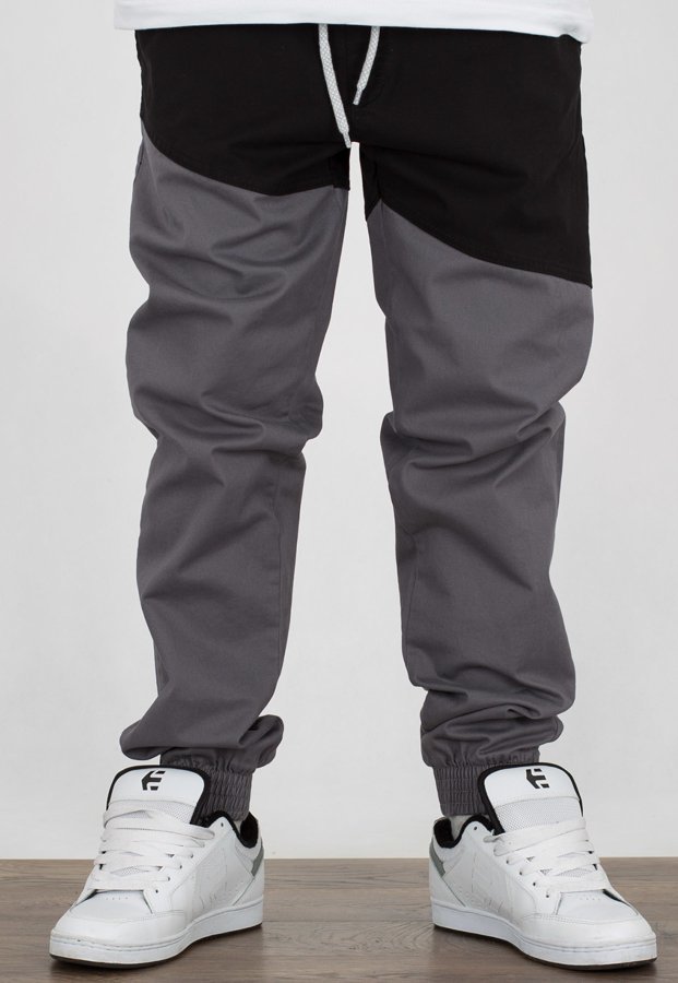 Spodnie SSG Joggery Slim Premium Double szaro czarne