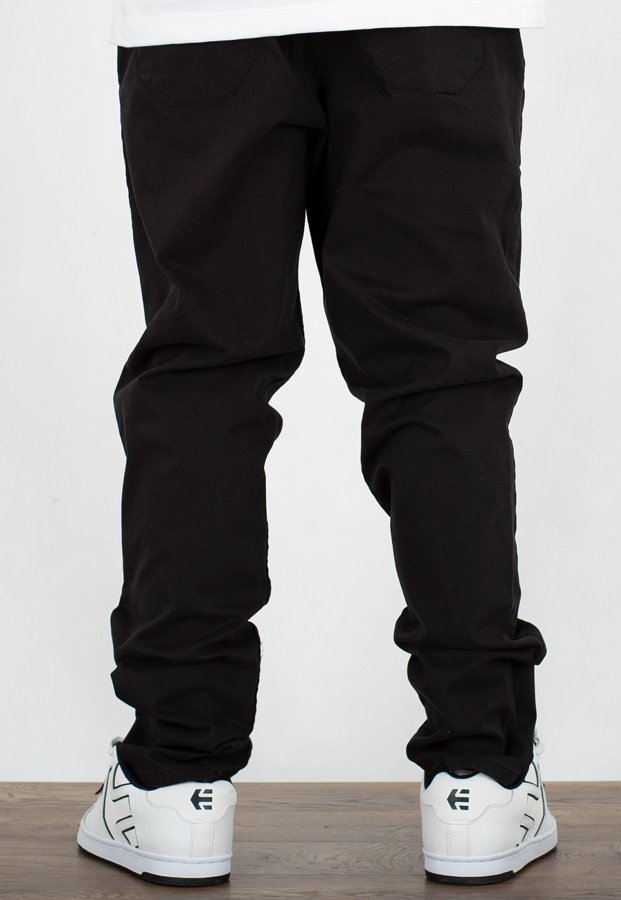 Spodnie SSG Joggery Straight Stretch Tkanina Guma czarne