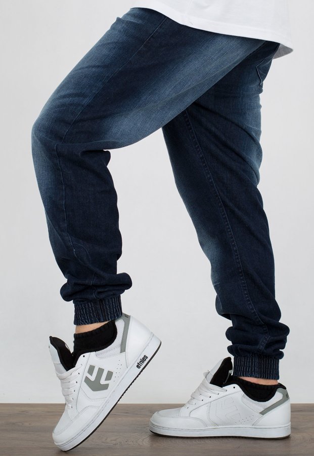 Spodnie SSG Premium Joggery Slim Jeans Wycierane Z Gumą dark cieniowane