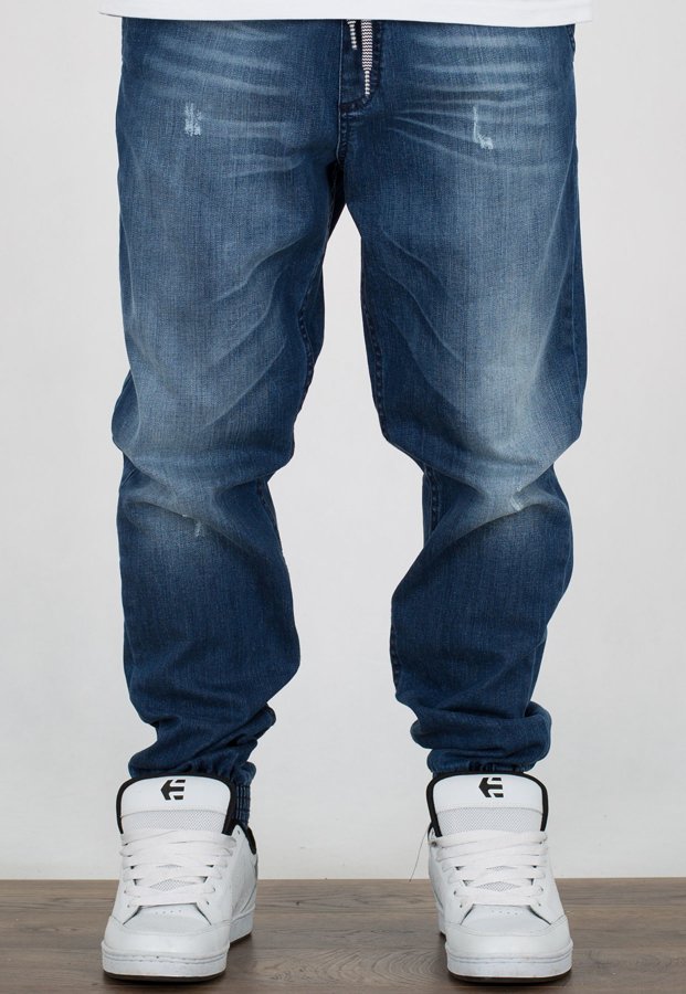 Spodnie SSG Premium Joggery Slim Jeans Wycierane Z Gumą z zagnieceniami