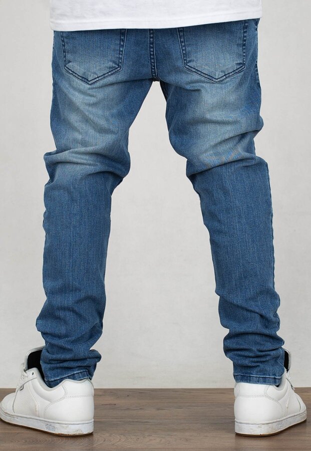 Spodnie SSG Stretch Straight Fit Jeans Przecierane medium premium