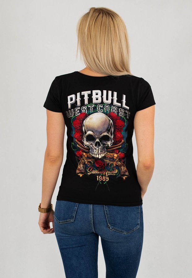 T-Shirt Pit Bull Lycra Santa Muerte czarny