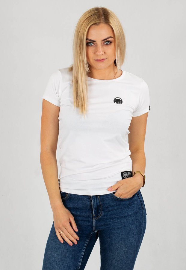 T-Shirt Pit Bull Lycra Small Logo biały