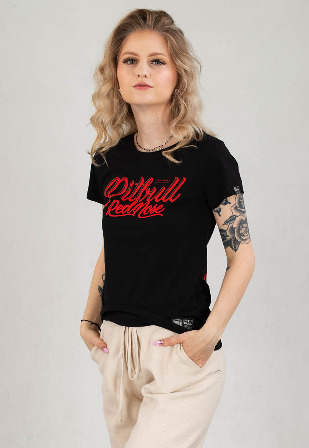 T-Shirt Pit Bull Red Nose czarny