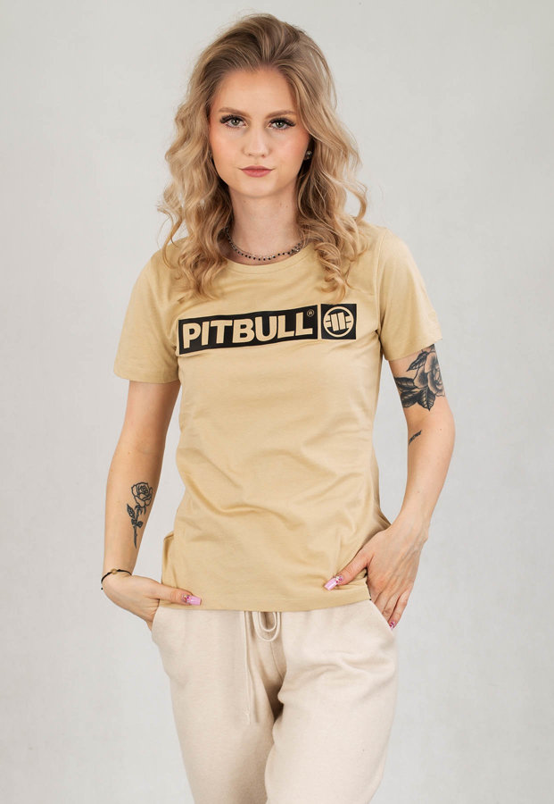 T-Shirt Pit Bull Slim Fit Hilltop beżowy