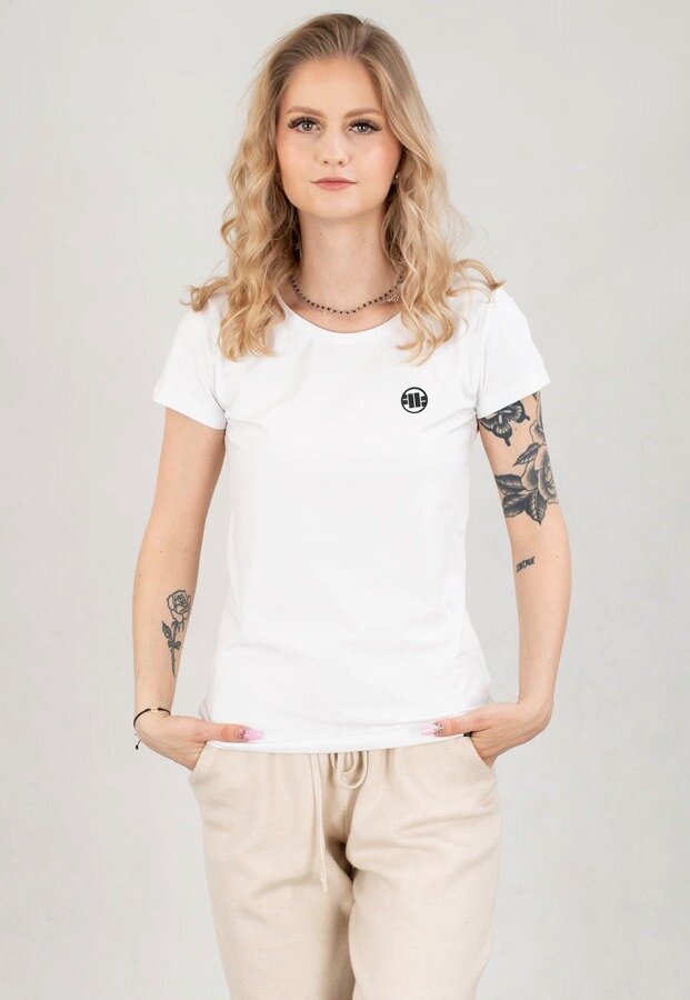 T-Shirt Pit Bull Slim Fit Small Logo biały