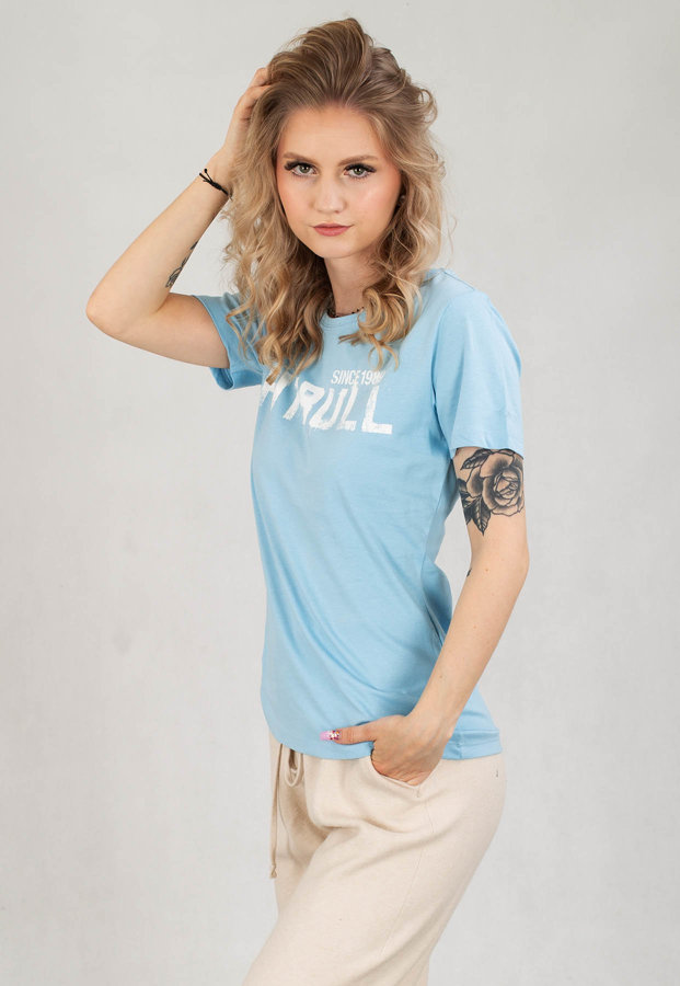 T-Shirt Pit Bull Slim Grafitti jasno niebieski