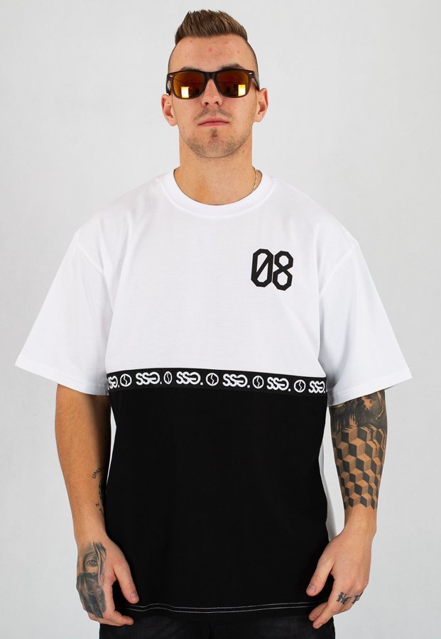 T-Shirt SSG 08 Line biało czarny 