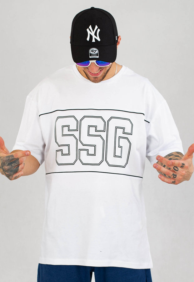 T-Shirt SSG Baggy 99 Piping Outline biały