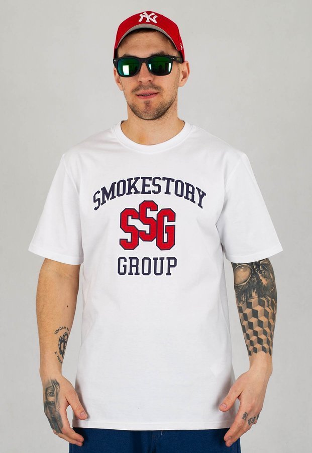 T-Shirt SSG College biały