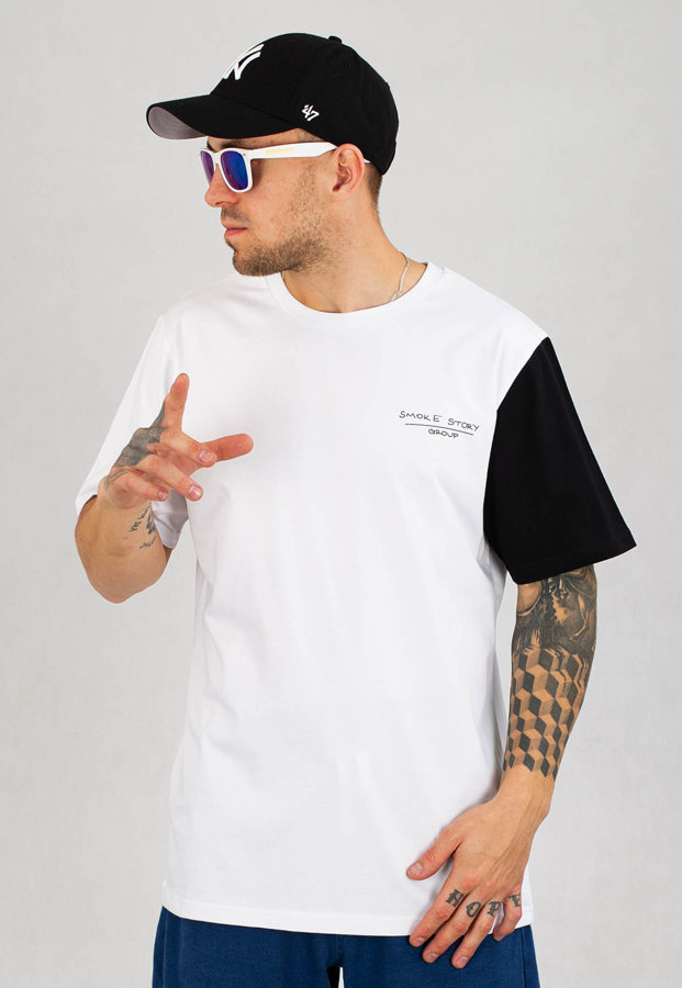 T-Shirt SSG Color Sleeve biały