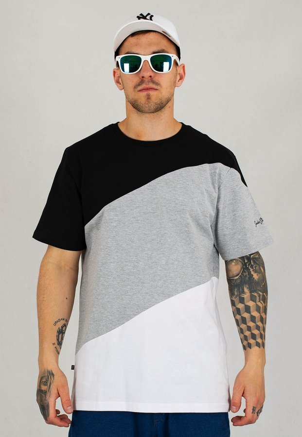 T-Shirt SSG Colors Slant czarno szaro biały