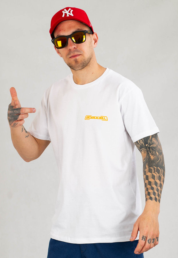 T-shirt 2020Cell Mini biało złoty