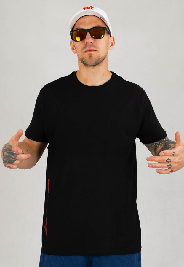 T-shirt 2020Cell Ribs czarno czerwony