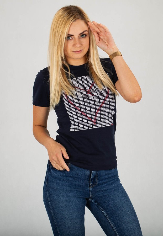 T-shirt Adidas Womens Adi Heart Graphic Tee GD4997 granatowy