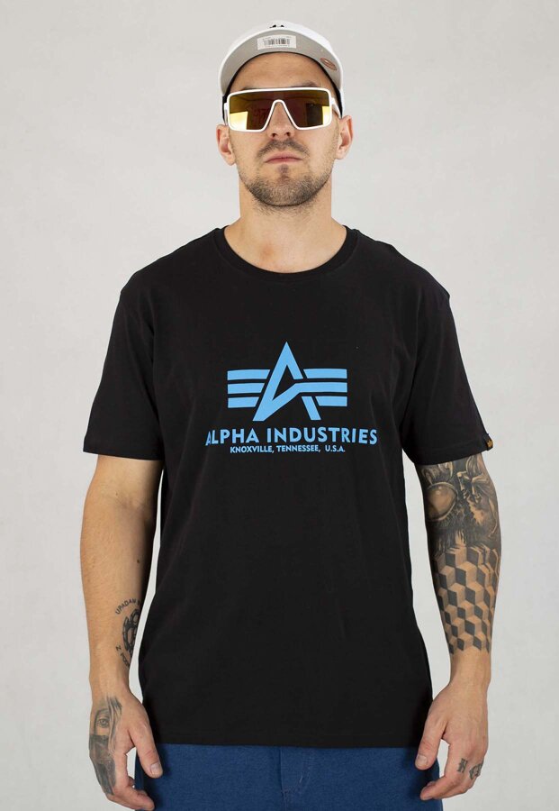 T-shirt Alpha Industries Basic 100501 czarno niebieski