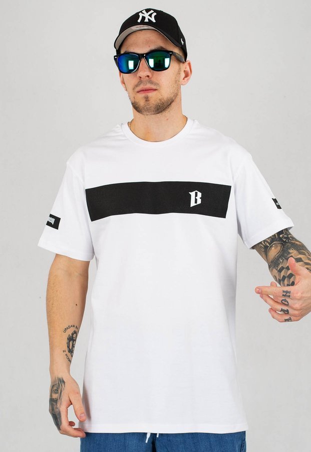 T-shirt B.O.R. Biuro Ochrony Rapu B Belt Premium biało czarny