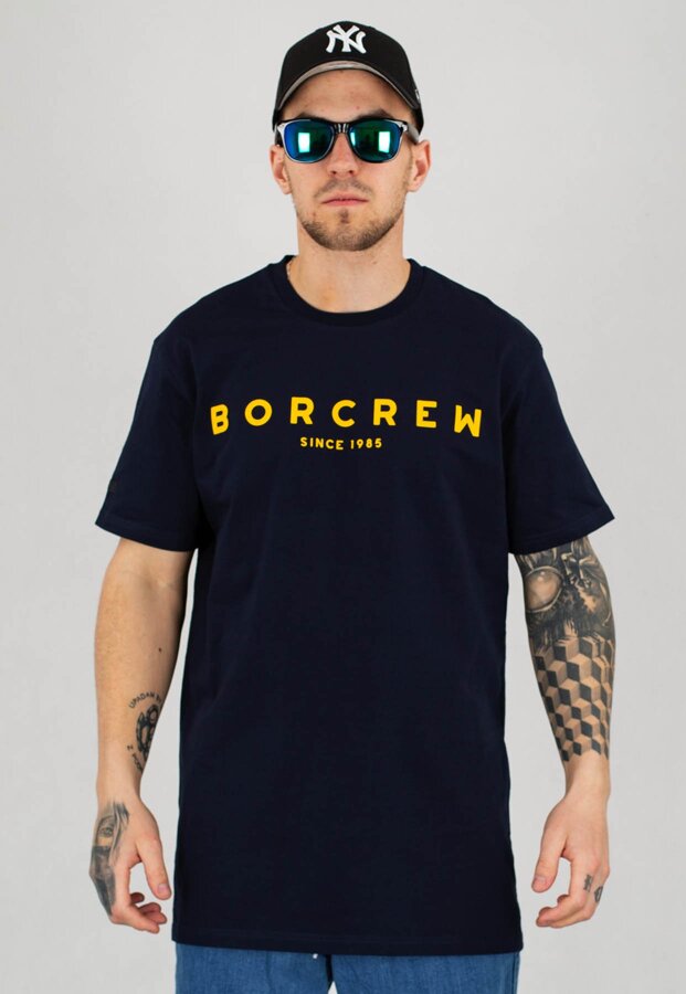 T-shirt B.O.R. Biuro Ochrony Rapu Borcrew granatowy