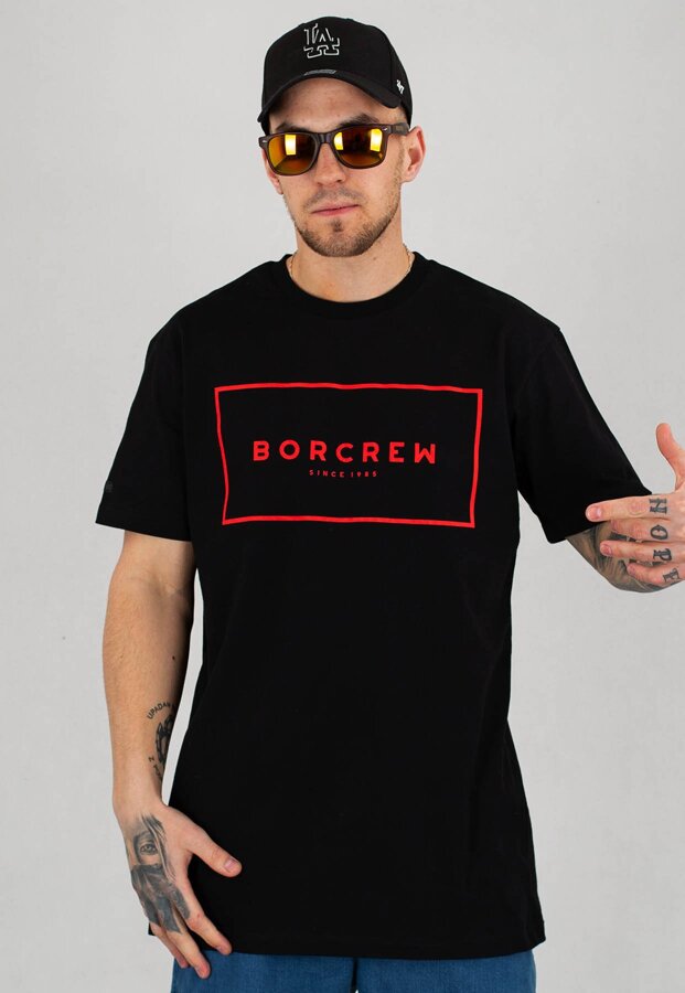 T-shirt B.O.R. Biuro Ochrony Rapu Box czarno czerwona
