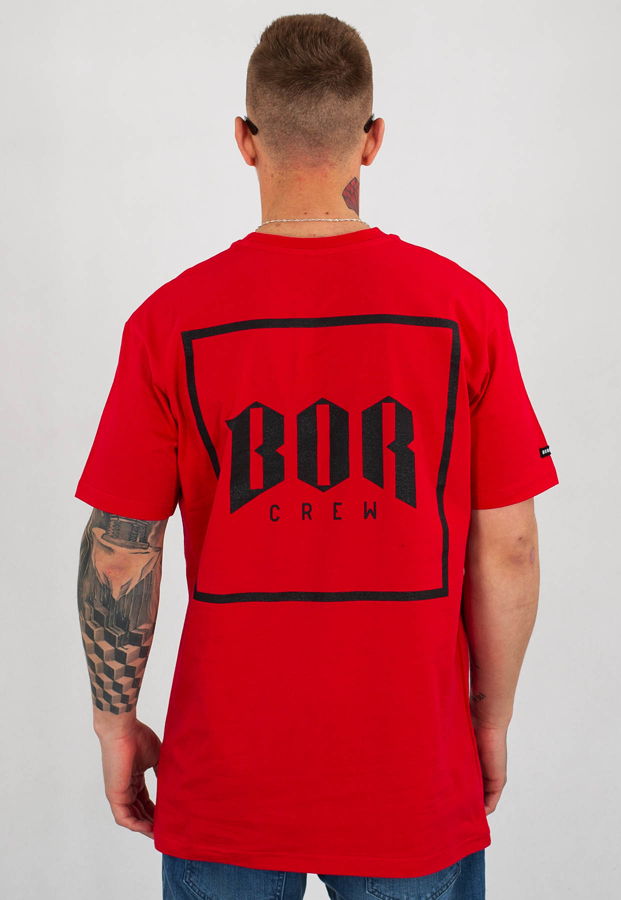 T-shirt B.O.R. Biuro Ochrony Rapu New Kwadrat czerwony