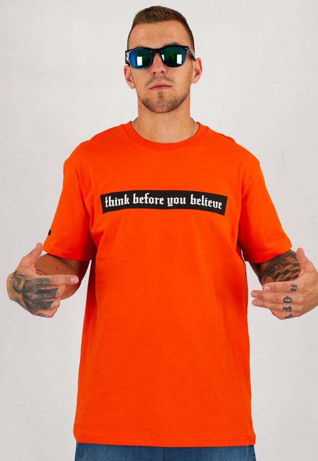 T-shirt B.O.R. Biuro Ochrony Rapu Pinokio pomarańczowy