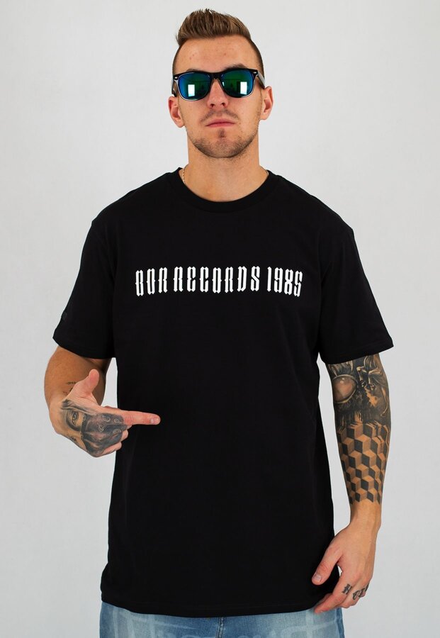 T-shirt B.O.R. Biuro Ochrony Rapu Records czarny