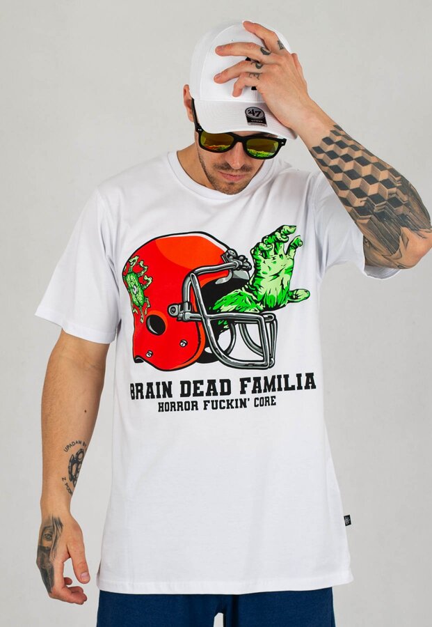 T-shirt Brain Dead Familia Football biały