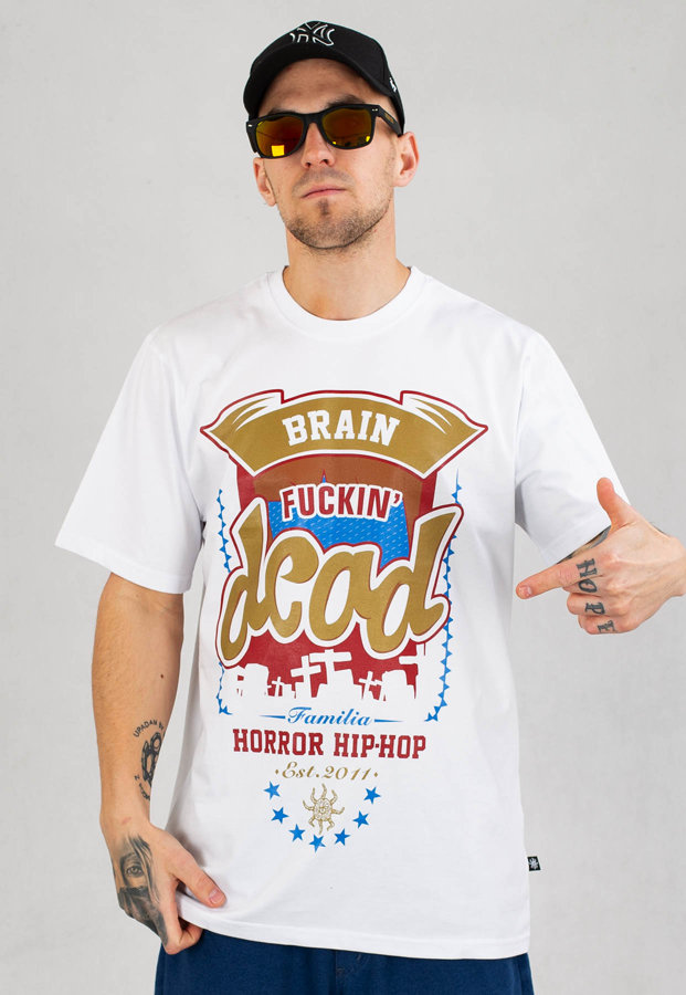 T-shirt Brain Dead Familia Fuck'n Dead biały