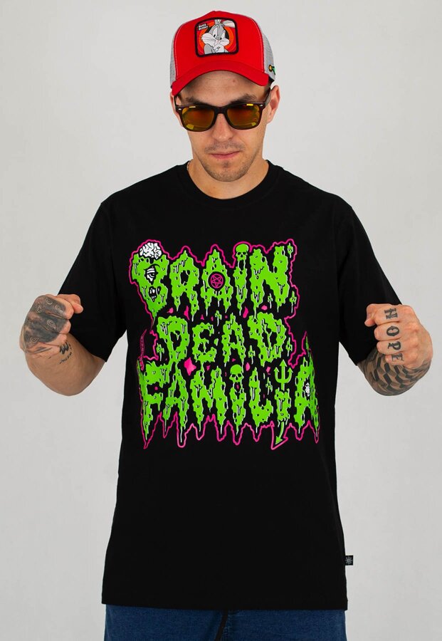 T-shirt Brain Dead Familia Graffiti czarny toxic