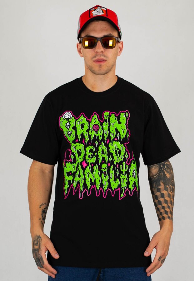 T-shirt Brain Dead Familia Graffiti czarny toxic