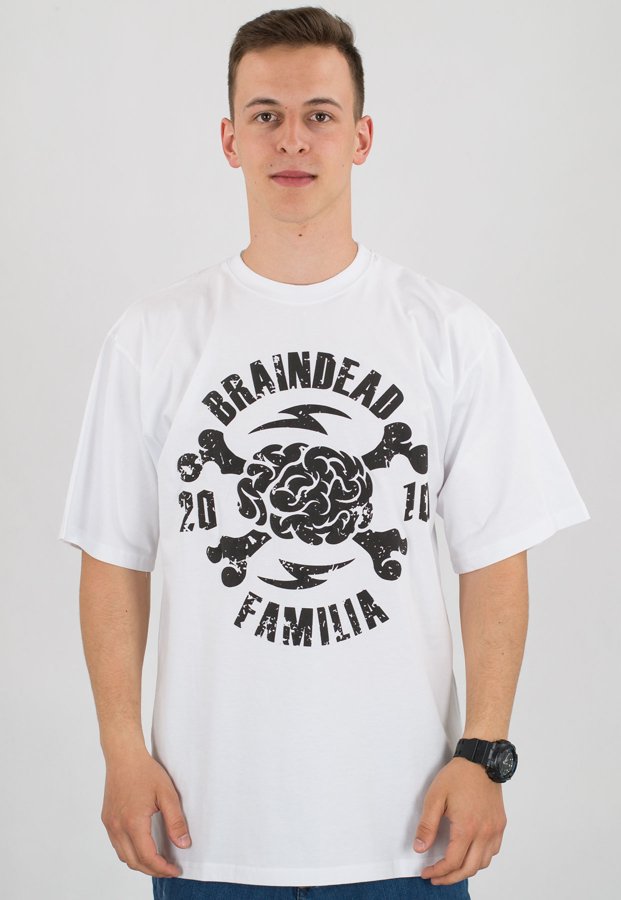 T-shirt Brain Dead Familia Grunge biały
