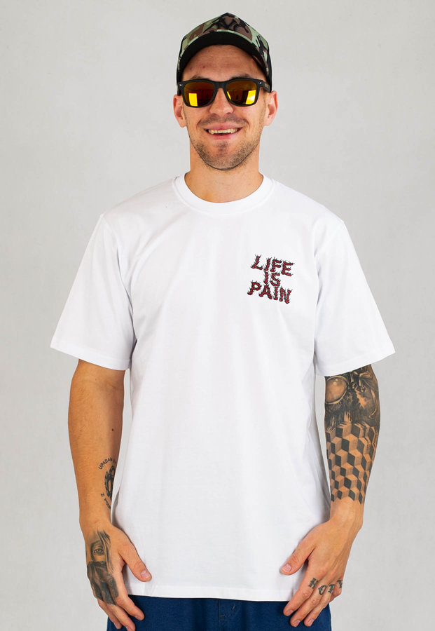 T-shirt Brain Dead Familia Life Is Pain biały