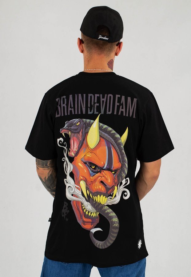 T-shirt Brain Dead Familia Samurai Mask Devil czarny