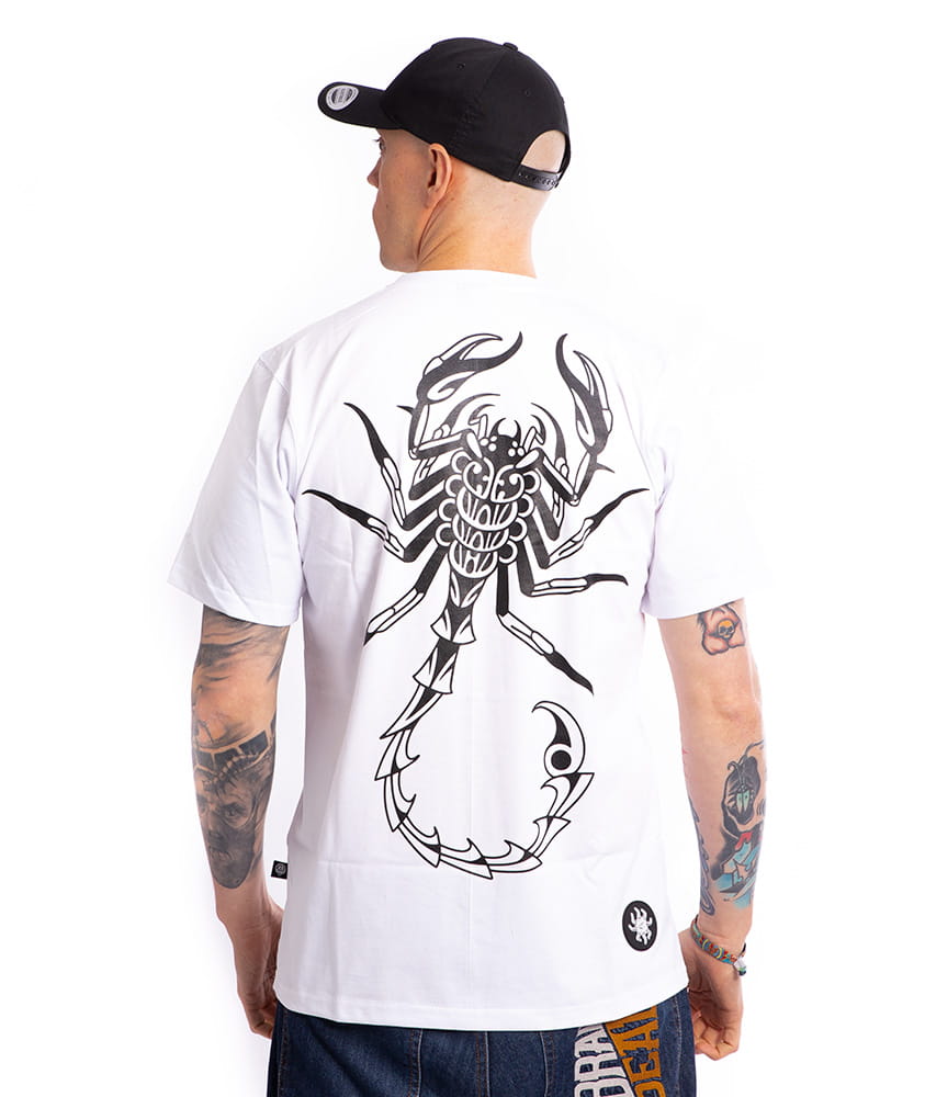 T-shirt Brain Dead Familia Scorpion biały