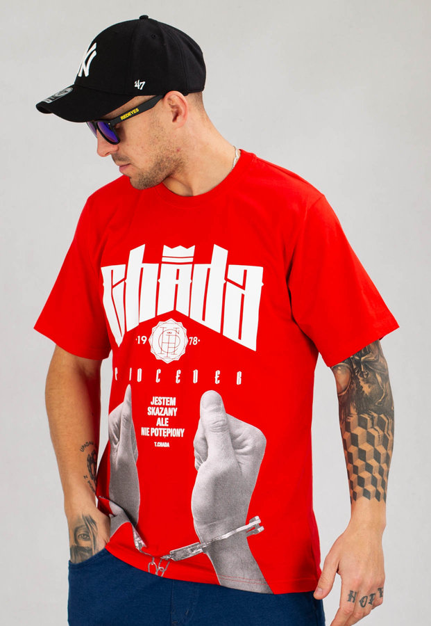 T-shirt Chada Handcuff czerwony