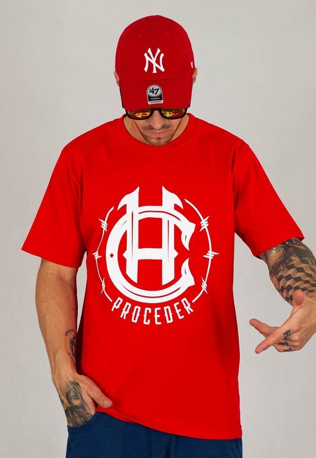 T-shirt Chada Proceder Monogram czerwony