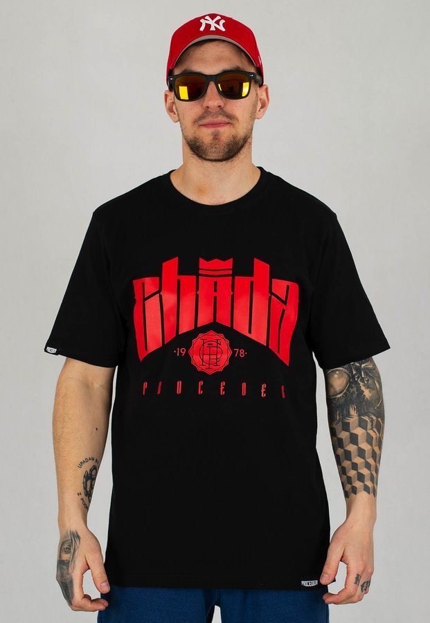T-shirt Chada Proceder czarno czerwony