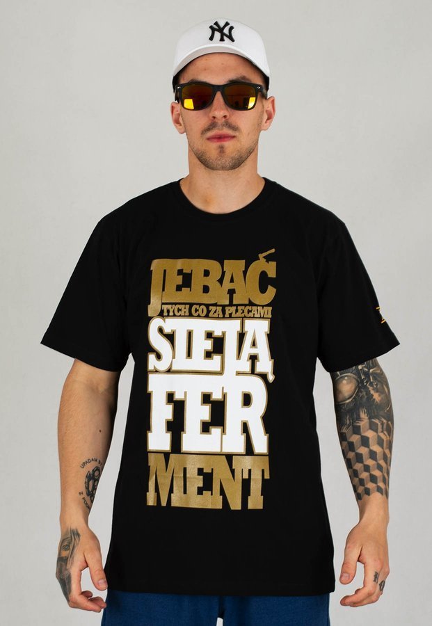 T-shirt Chada Świat czarno złoty