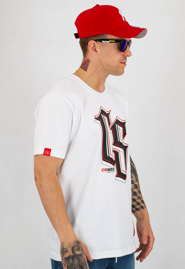 T-shirt Ciemna Strefa CS 3D Neon biały