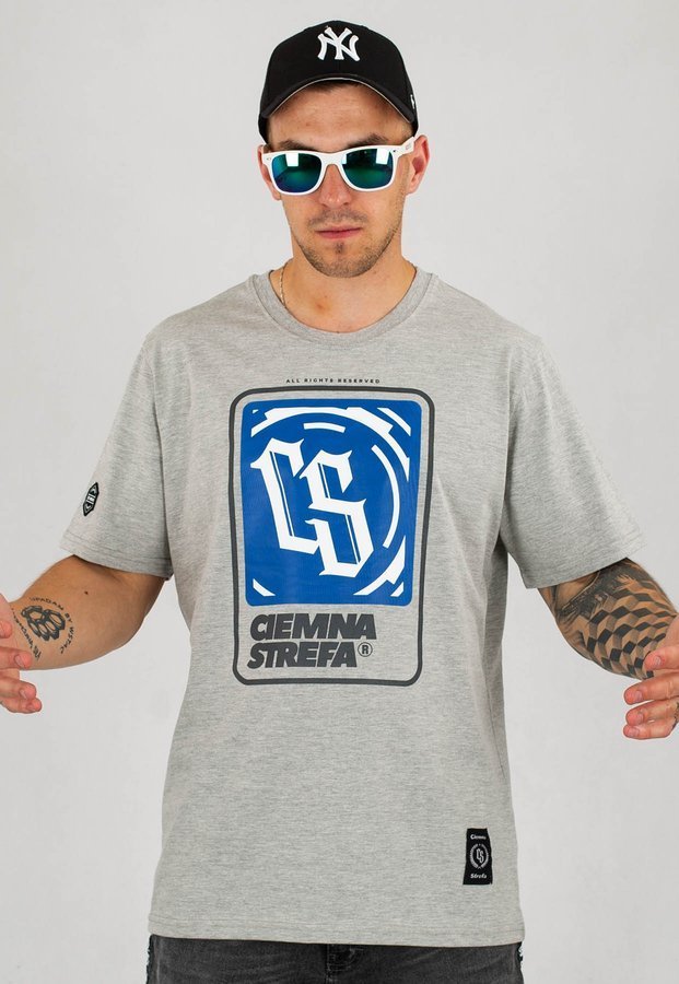T-shirt Ciemna Strefa CS Block szaro niebieski