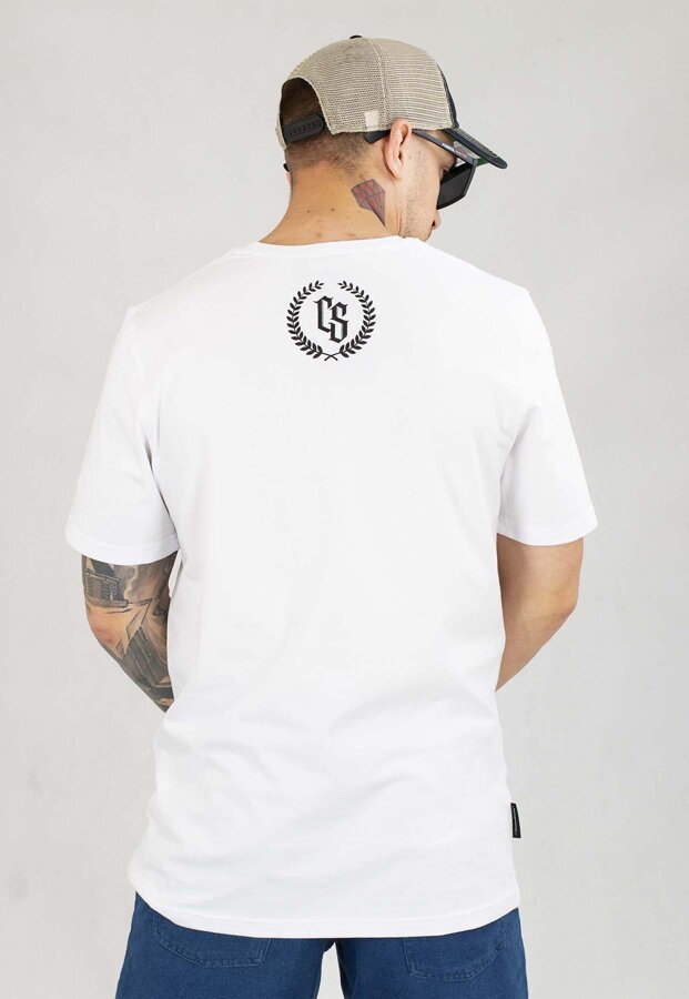 T-shirt Ciemna Strefa CS Duży Herb biało czarny
