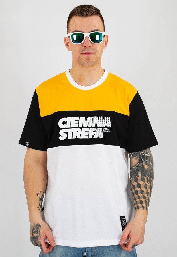 T-shirt Ciemna Strefa CS żółto czarno biały