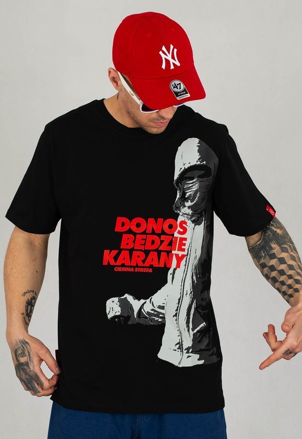 T-shirt Ciemna Strefa Donos Będzie Karany czarny