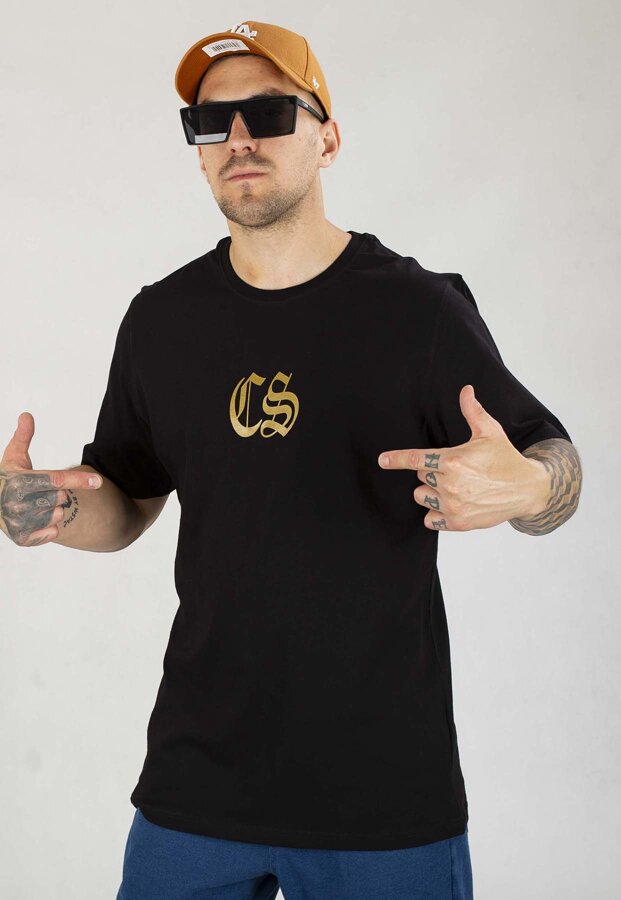 T-shirt Ciemna Strefa Gotyk czarno złoty