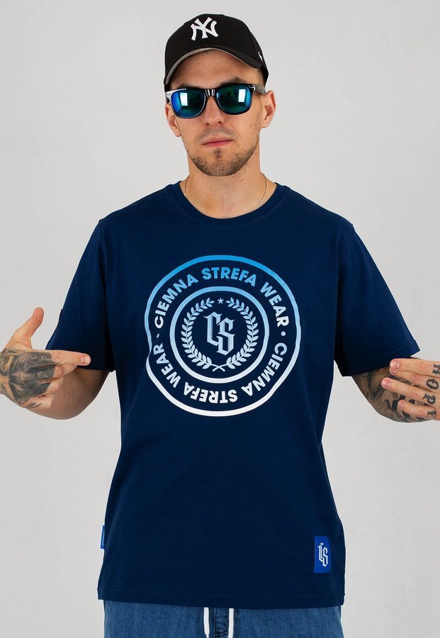 T-shirt Ciemna Strefa Kółko Przód granatowy