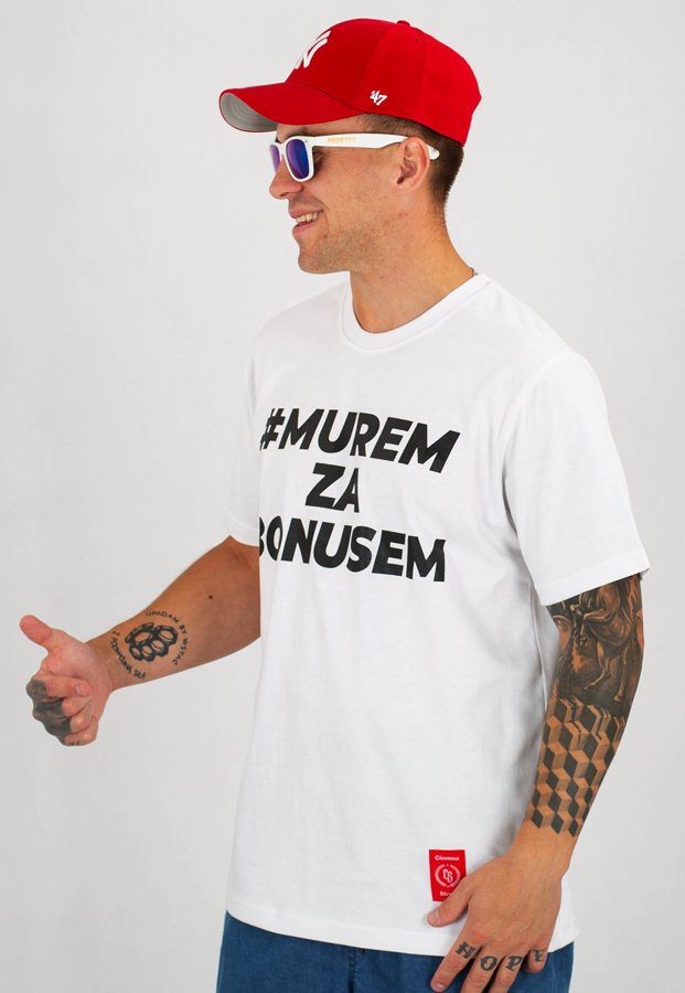 T-shirt Ciemna Strefa Murem Za Bonusem New biały