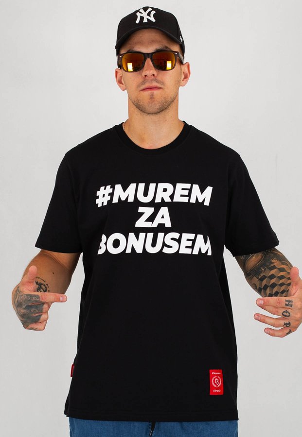 T-shirt Ciemna Strefa Murem Za Bonusem New czarny