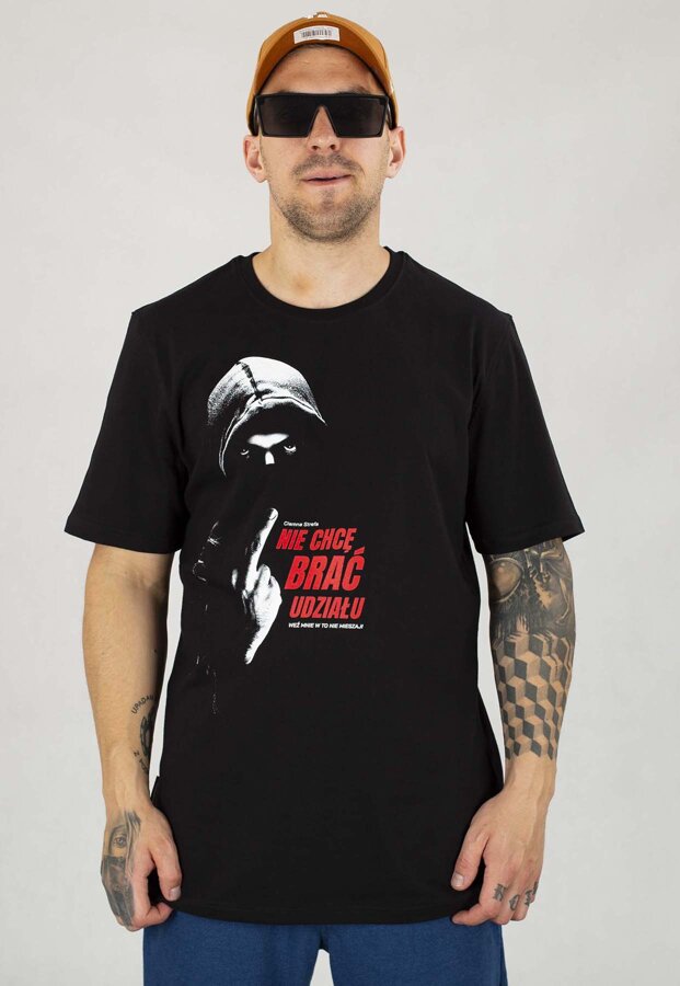 T-shirt Ciemna Strefa Nie Chcę Brać Udziału czarny