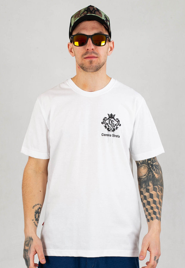T-shirt Ciemna Strefa Przeciw Bezprawiu Tył biały