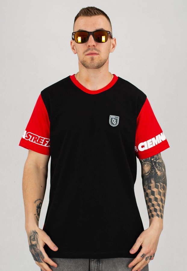 T-shirt Ciemna Strefa Sleeves czarno czerwona
